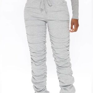 Curves And Chill Stacked Pant - Heather Grey
